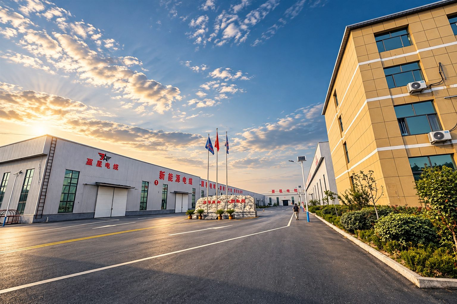 Jiaxing Wire & Cable factory campus with production halls and office building