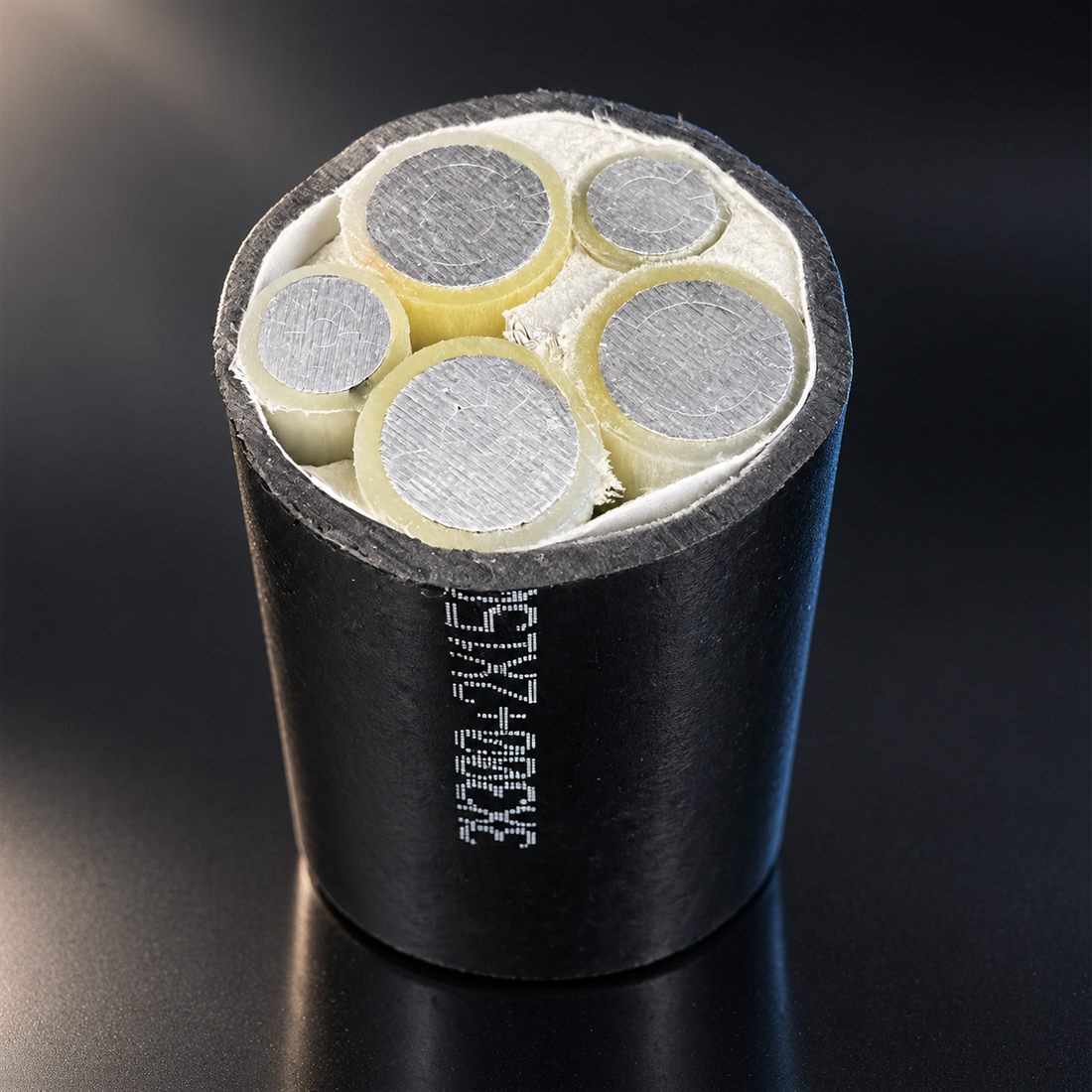 Aluminium-conductor power cable 3×300+2×150 cross-section